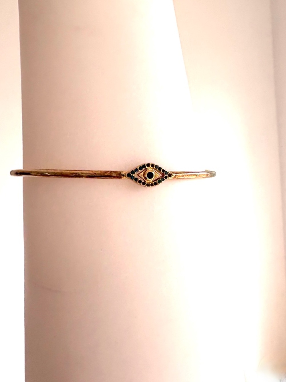 STELLA & DOT EVIL EYE bracelet cuff blue sapphire 14kt gold-plated delicate